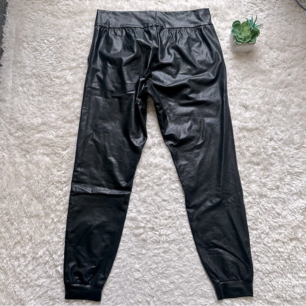 Revolve Commando faux leather black joggers pants